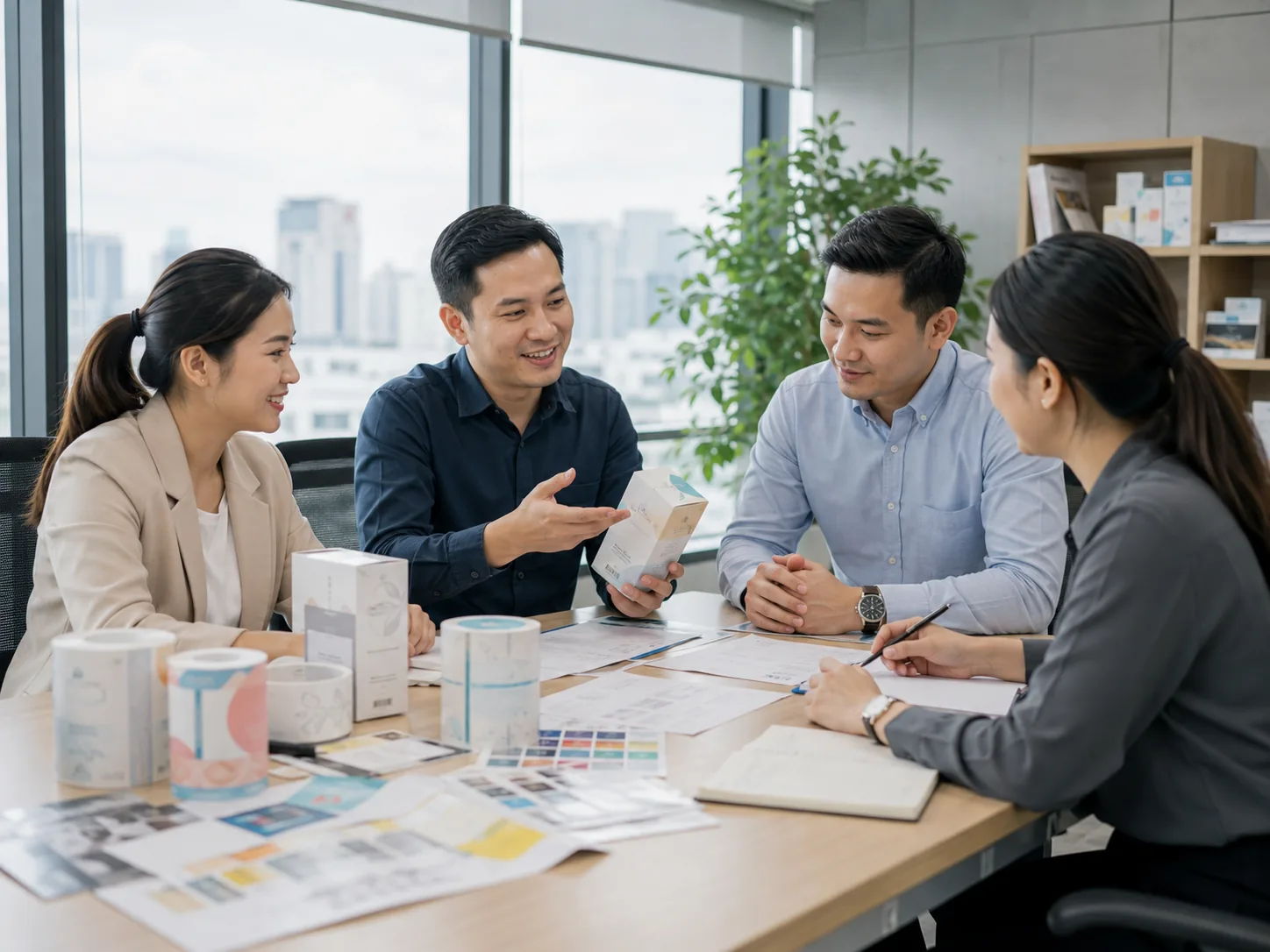 Matterhorn sales and customer support team reviewing packaging work